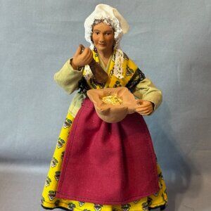 Vintage Magali Signed Figurine Santon Terracotta French Doll Terra Cotta Baker